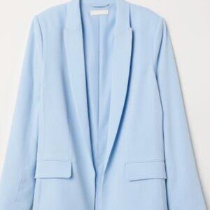 H&M long light blue blazer, Size 6